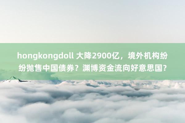 hongkongdoll 大降2900亿，境外机构纷纷抛售中国债券？渊博资金流向好意思国？