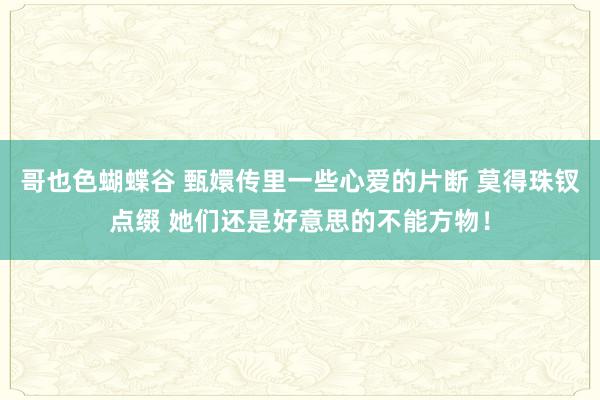 哥也色蝴蝶谷 甄嬛传里一些心爱的片断 莫得珠钗点缀 她们还是好意思的不能方物！