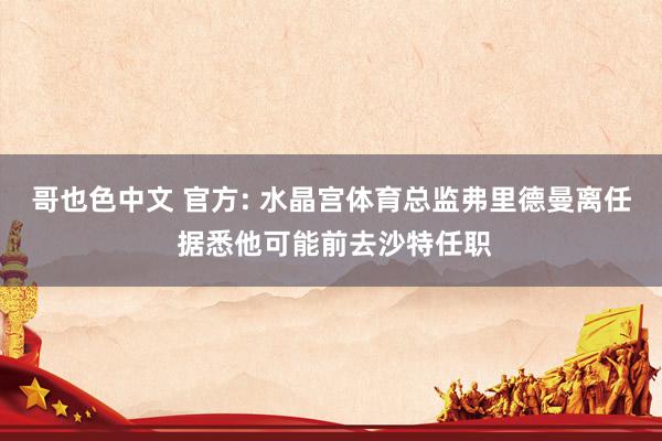哥也色中文 官方: 水晶宫体育总监弗里德曼离任 据悉他可能前去沙特任职
